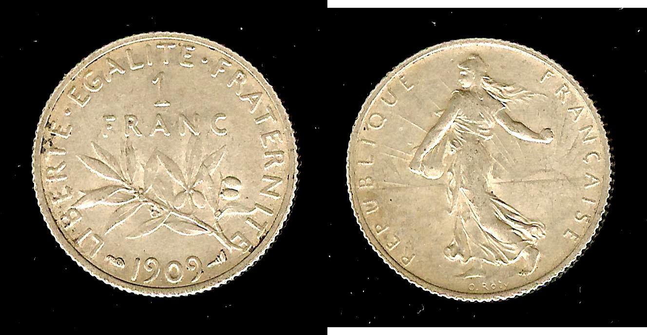1 franc Semeuse 1909 AU